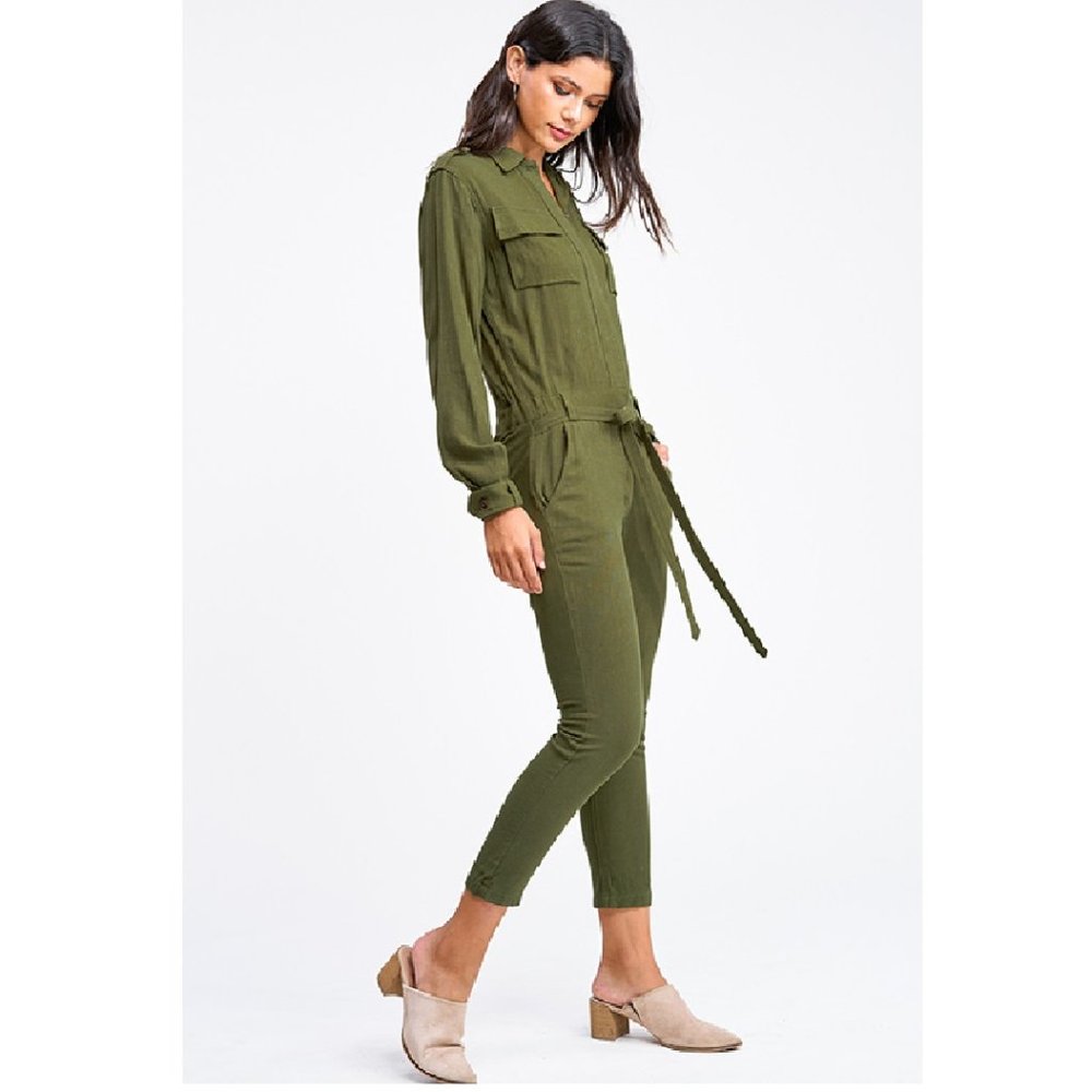 NWT Tapered Leg Coverall Cargo Utility Jumpsuit - Picture 2 of 5